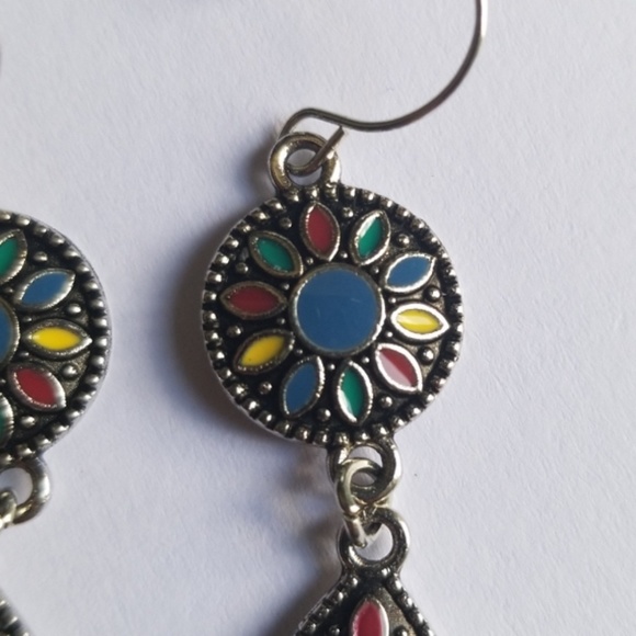 Vintage water Drop statment Earrings - Picture 6 of 7